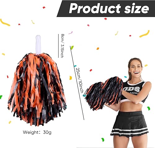 Miniatura 2 de 24 pompones de animadora con mango metálico para animadora animadora y animadora para fiestas de equipo deportivo, baile, animación