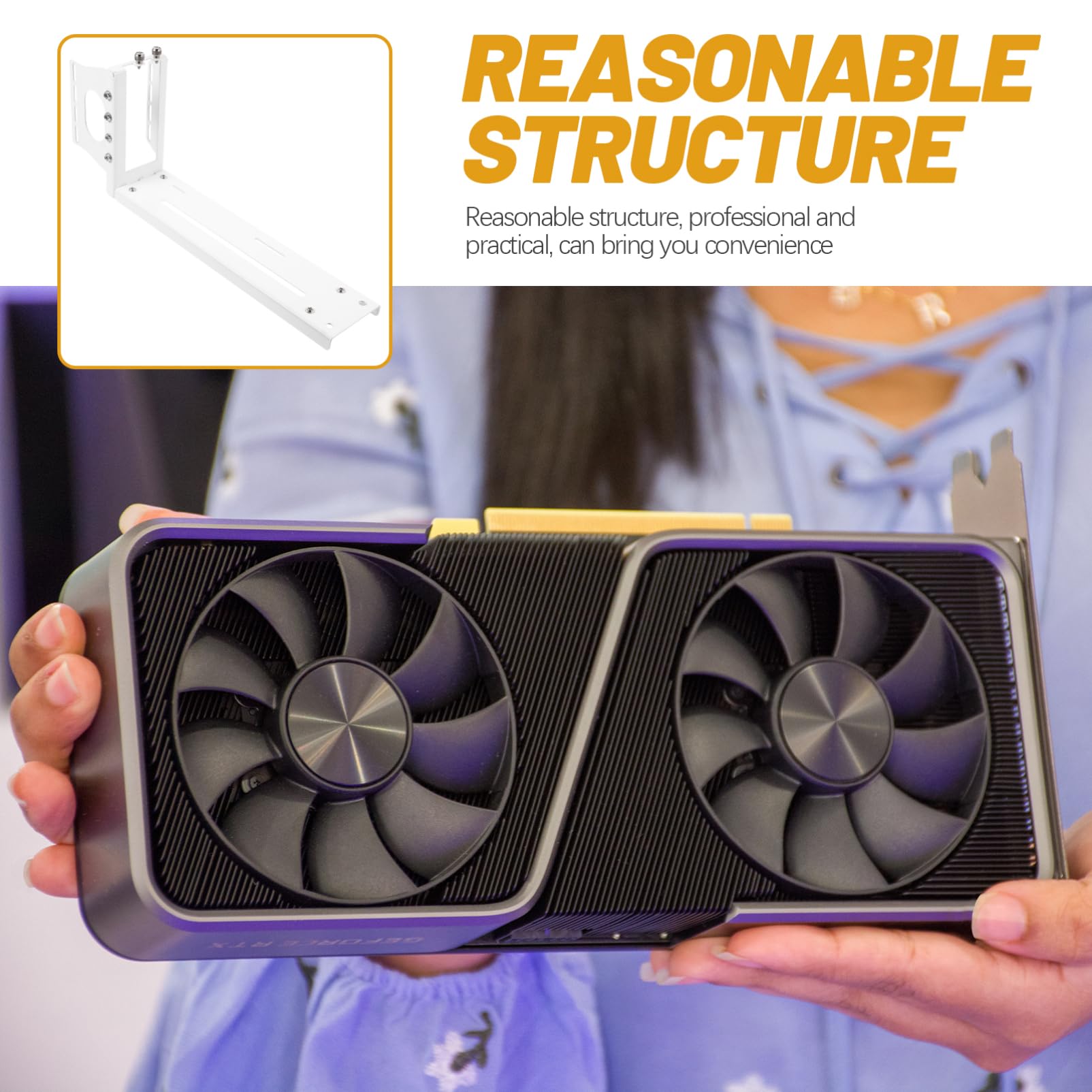 Supporto Verticale per Scheda Grafica Gpu Staffa Gpu Angolo Retto Supporto Scheda Video per Chassis di Grandi Dimensioni Accessorio per Computer