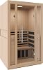 SteamSpa 1-2 Person Low EMF Carbon FAR Infrared Hemlock Wood and Tempered Glass Indoor Home Sauna Room with Redlight Heating Tube, LED Touch Control Panel, Color LED Therapy Light, Bluetooth Speaker
