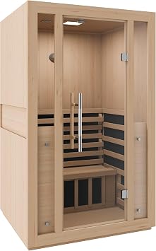 1 2 Person Low Emf Carbon Far Infrared Hemlock Wood and Tempered