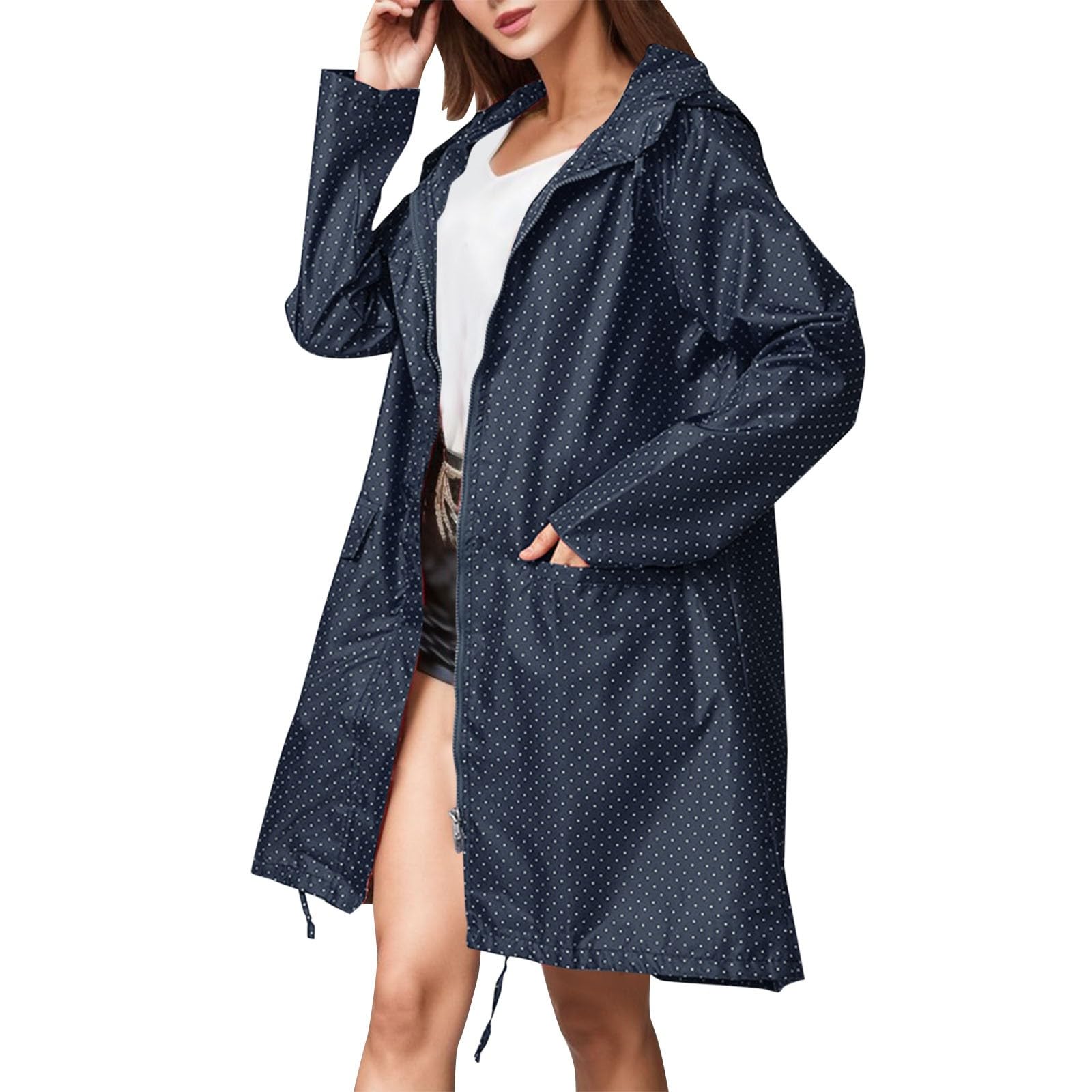 Regenponcho Damen Trendig Für Herren Unisex Wasserdicht Leicht Fahrrad Festival Frühling Herbst Winddicht Atmungsaktiv Regencape Kapuze Elegant
