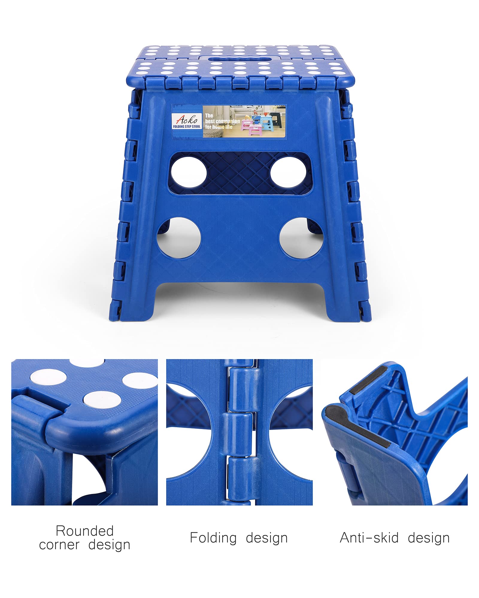 Acko Folding Step Stool 13 inch Height Premium Heavy Duty Foldable