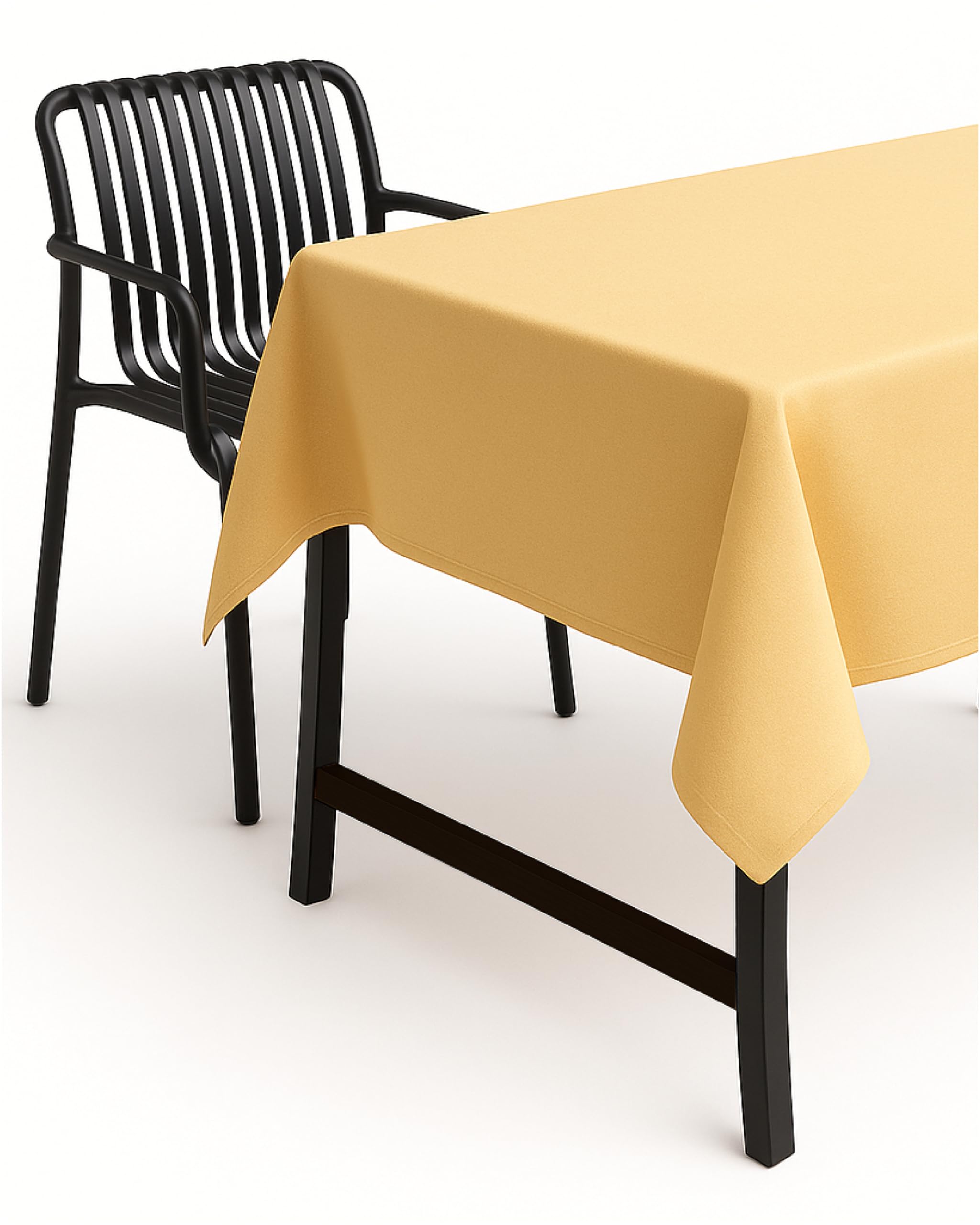 texpot Tablecloth 110 x 160 cm Yellow Linen Look Lotus Effect Stain Protection Easy-Care Tablecloth — image 1