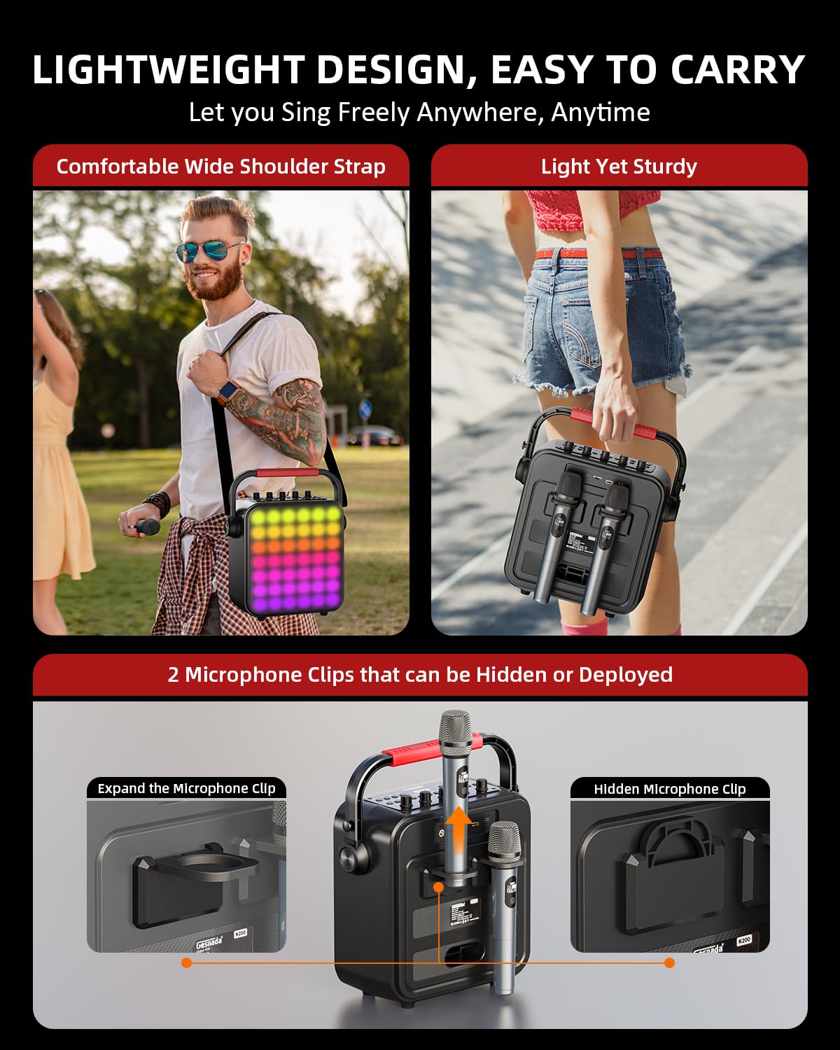 Microfono Karaoke TOSING G7 Portatile Con Bluetooth - Altoparlante 20W Per Feste, Casa E Auto - Foto 5