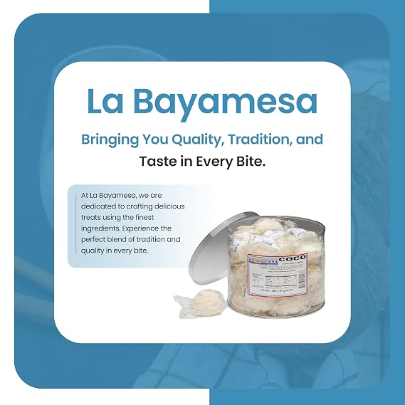La Bayamesa || Coco Blanco || 3lb || (Coconut & Milk Candy Snack) coconut yogurt || coconut cookies || (pack 24)