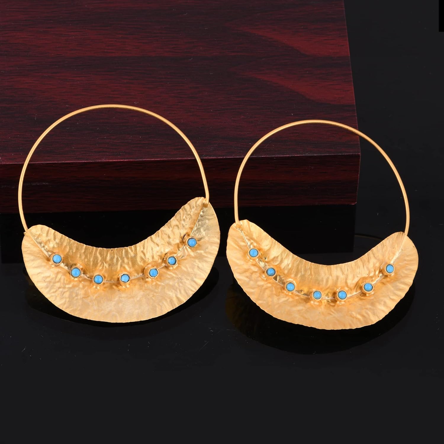 PANOPLY Handmade African Fulani Big Hoop Earrings, Gifts for Mom from Daughter, Son-Mom Gifts, Funny Birthday, Love Gifts, Gift Idea for Anniversary, Birthday, Wedding, Christmas Day