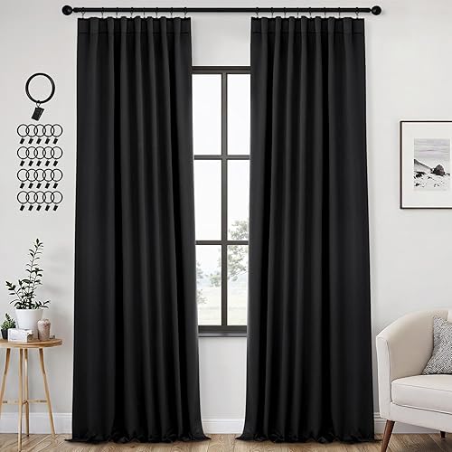 Miniatura 16 de ANRODUO - Cortinas opacas del 99% para dormitorio y sala de estar, con aislamiento térmico, trabillas traseras, bolsillo para cortinero, plisadas