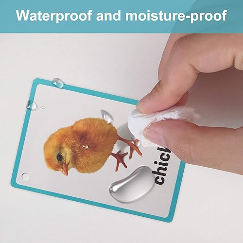 Miniatura 4 de Zwttey - Juego de 18 unidades de animales de granja, regalos para niños, tarjetas flash en inglés, tarjeta de bolsillo, educativo, aprendizaje para