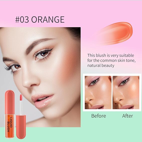 Liquid Cream Blush Stick - Soft Cream Liquid Blush, Long-Wearing Smudge Proof Makeup Blush for Face Cheeks Natural Looking
