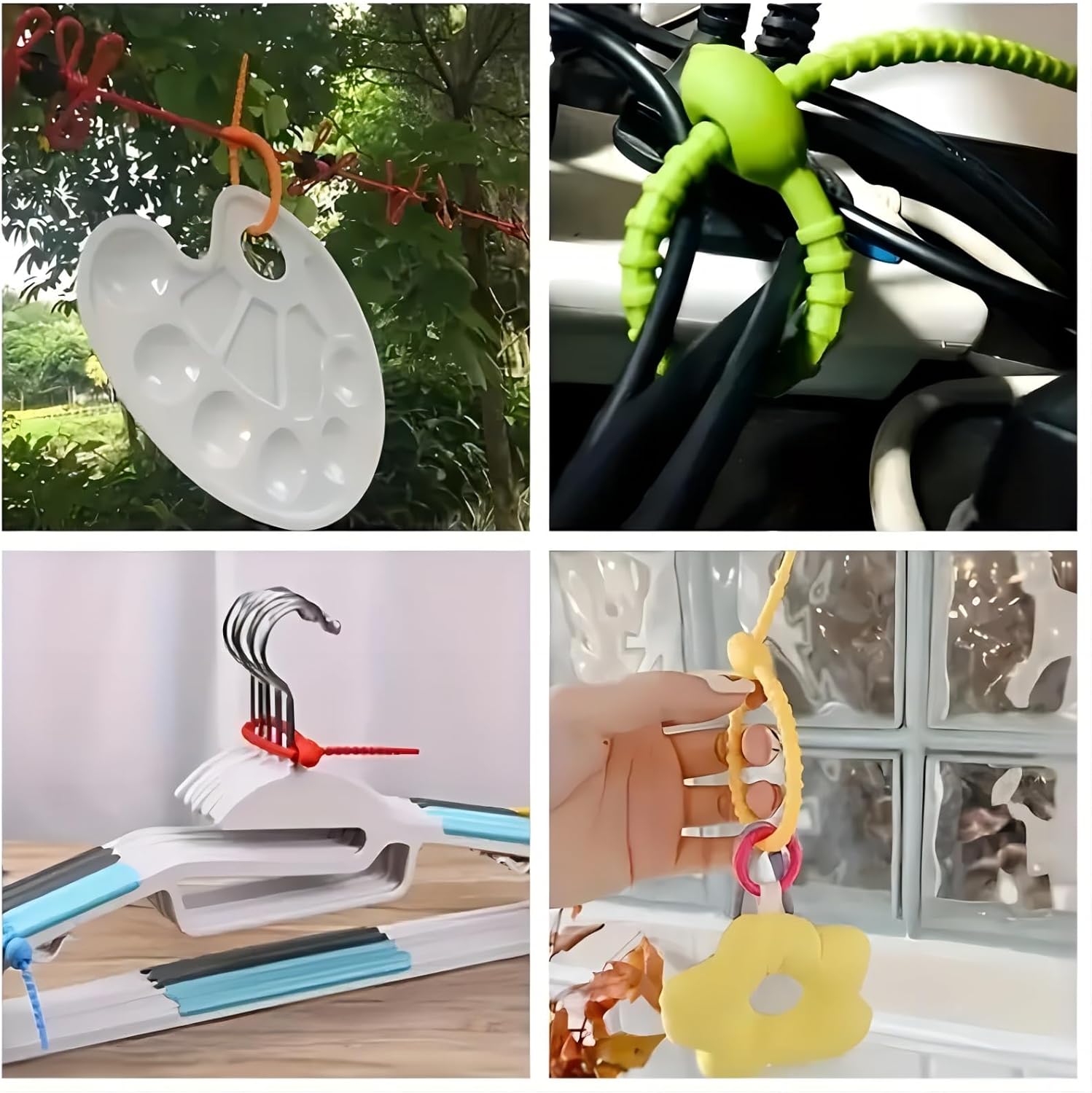 30 PCS Reusable Silicone Cable Management Straps 4.7" Lock Style Cord Organizers, Useful in Home,Office,Kitchen,School, Multiple Colors