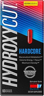 Hydroxycut Hardcore - 60 Rapid-Release Capsules - Thermogenic Calorie Burn, Extreme Energy + Focus, Maximum Intensity - for Women & Men
