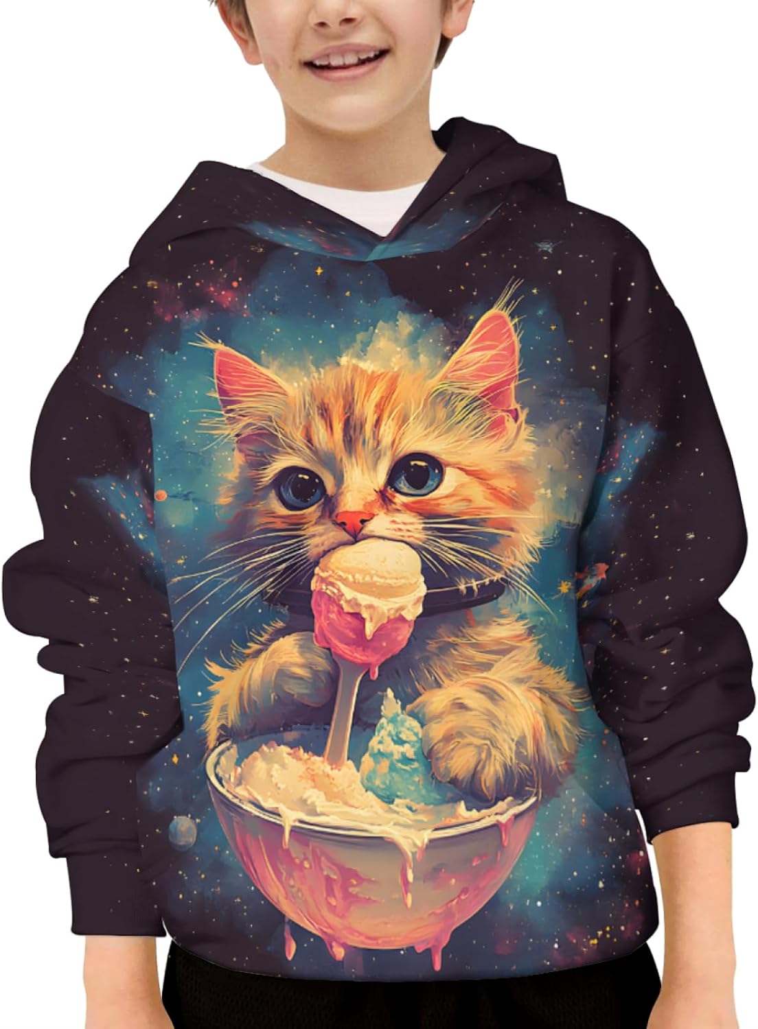 3D Print Hoodies for Teen Boys Girls Kids Graphic Printed Sweatshirt Pullover with Pocket
