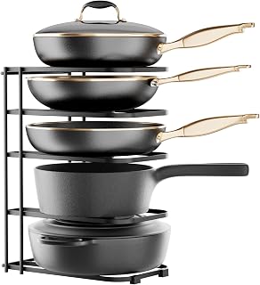 ORDORA 5-Tier Pot and Pan Organizer 13.6", No Assembly Cookware Rack 1-Pack