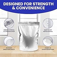 Vista 5 de 50 paquetes de bolsas de mylar de 14 mil con absorbentes de oxígeno, con refuerzo de 1 galón con 500 cc de OA - Bolsas resellables de mylar