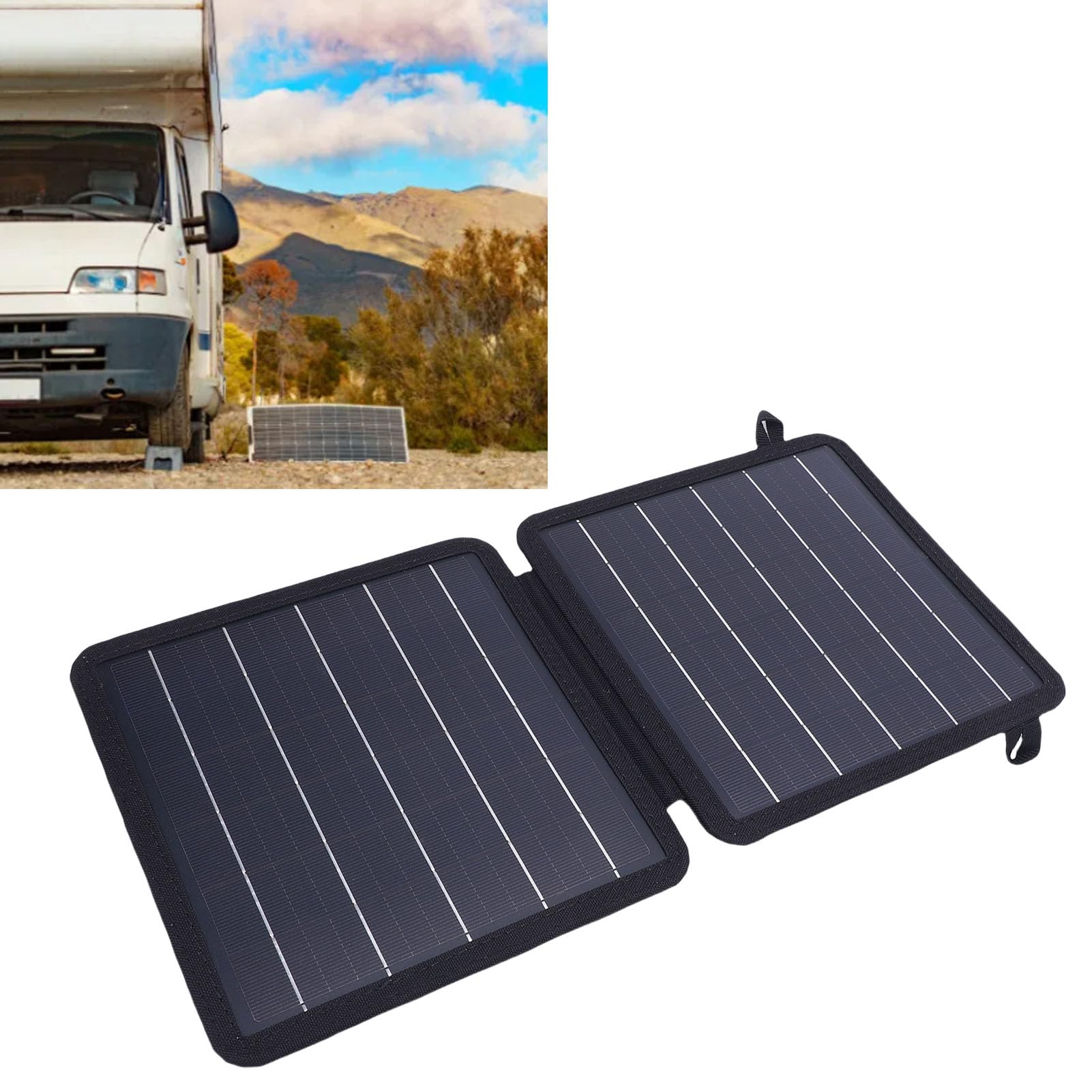 YWBL-WH Cargador Portátil de Panel Solar Plegable de 10 W con Salidas USB C USB A Cargador Solar Monocristalino para Acampar Senderismo Carga de Tableta de Teléfono Al Aire Libre