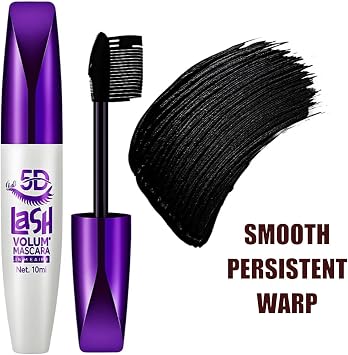 5D Lash Volumising Mascara In Tightly Knit Black 10ml 2-Pack - Waterproof Smudge-Proof Formula For Lengthening Curling Lashes With Densely Bristled Brush Enhances Eye Contour Depth