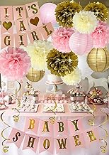 pink and gold baby shower table decorations