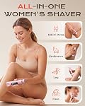Femmes Bikini Trimmer, POPYES 2026 Mettre à niveau les rasoirs sans douleur, Trimmer pour les femmes & Rasoir des cheveux mouillés & Imperméable à sec pour l'utilisation de la douche, 2in1 Tête avec LED, USB Rechargeable avec câble, pour ligne Bikini