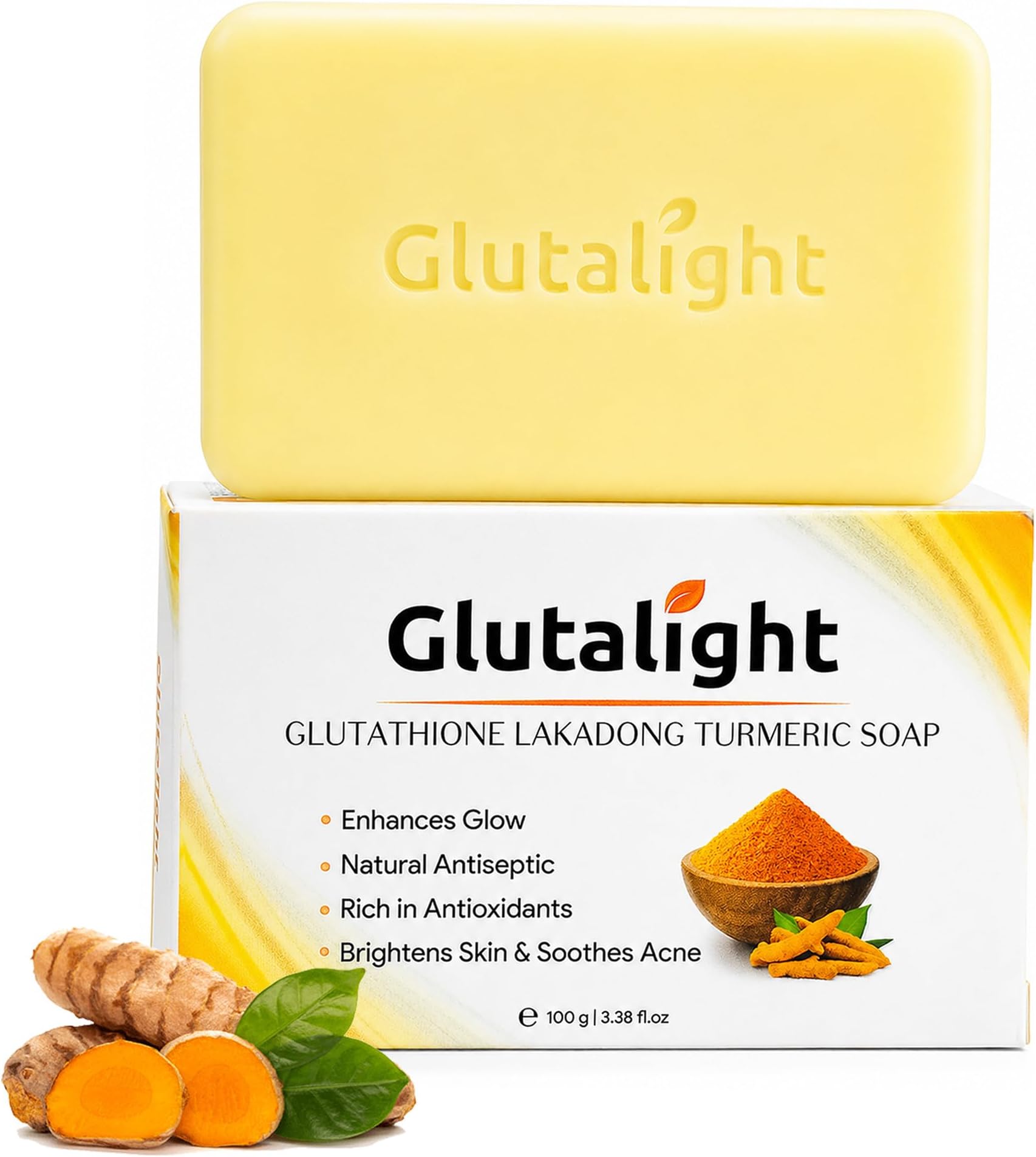 - Glutalight Haldi Sabun Soap | Glutathione, Lakadong Turmeric, 2% Niacinamide & Vitamin C | Anti-Acne, Anti-Aging & Spot Fading Soap | 75g | For Men & Women