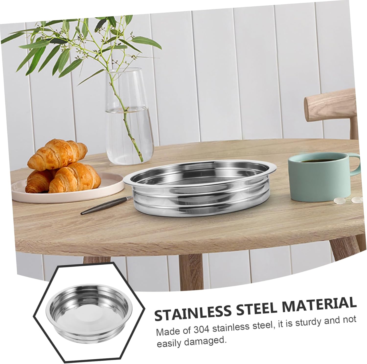 SOLUSTRE Stainless Steel Communion Plate Cover Metal Pan for Holy Communion Services Churches and Homes Large Diameter