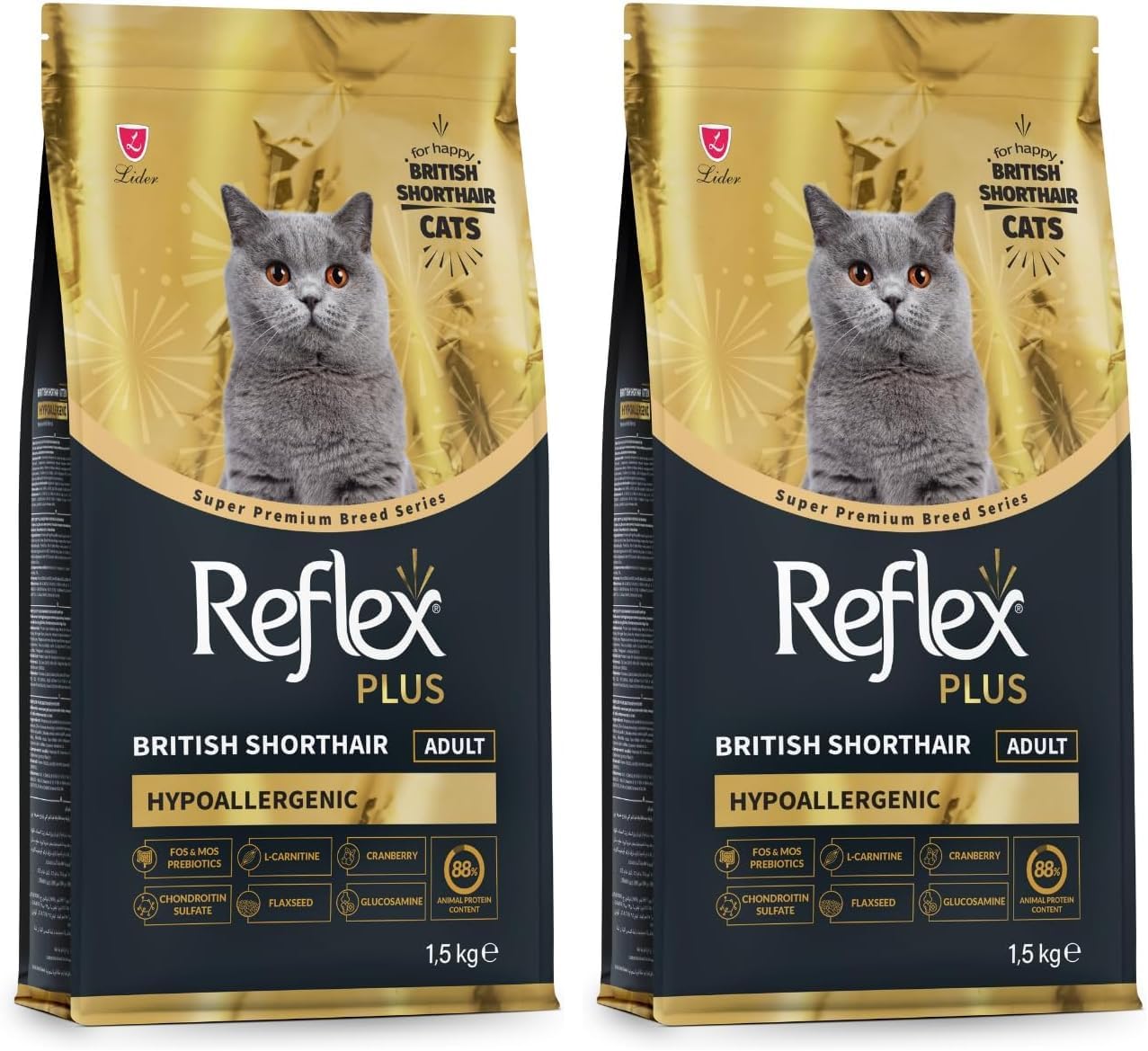 Reflex Plus British Shorthair Yetişkin Kedi Mamasi 1.5 Kg (2 paketi)