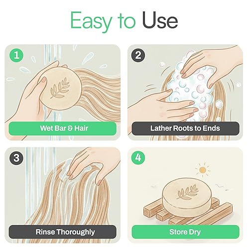 Miniatura 6 de Foltene PHARMA Barra de champú sólido  Champú sólido nutritivo para cabello normal propenso a puntas abiertas  Limpiador de cabello vegano, sin