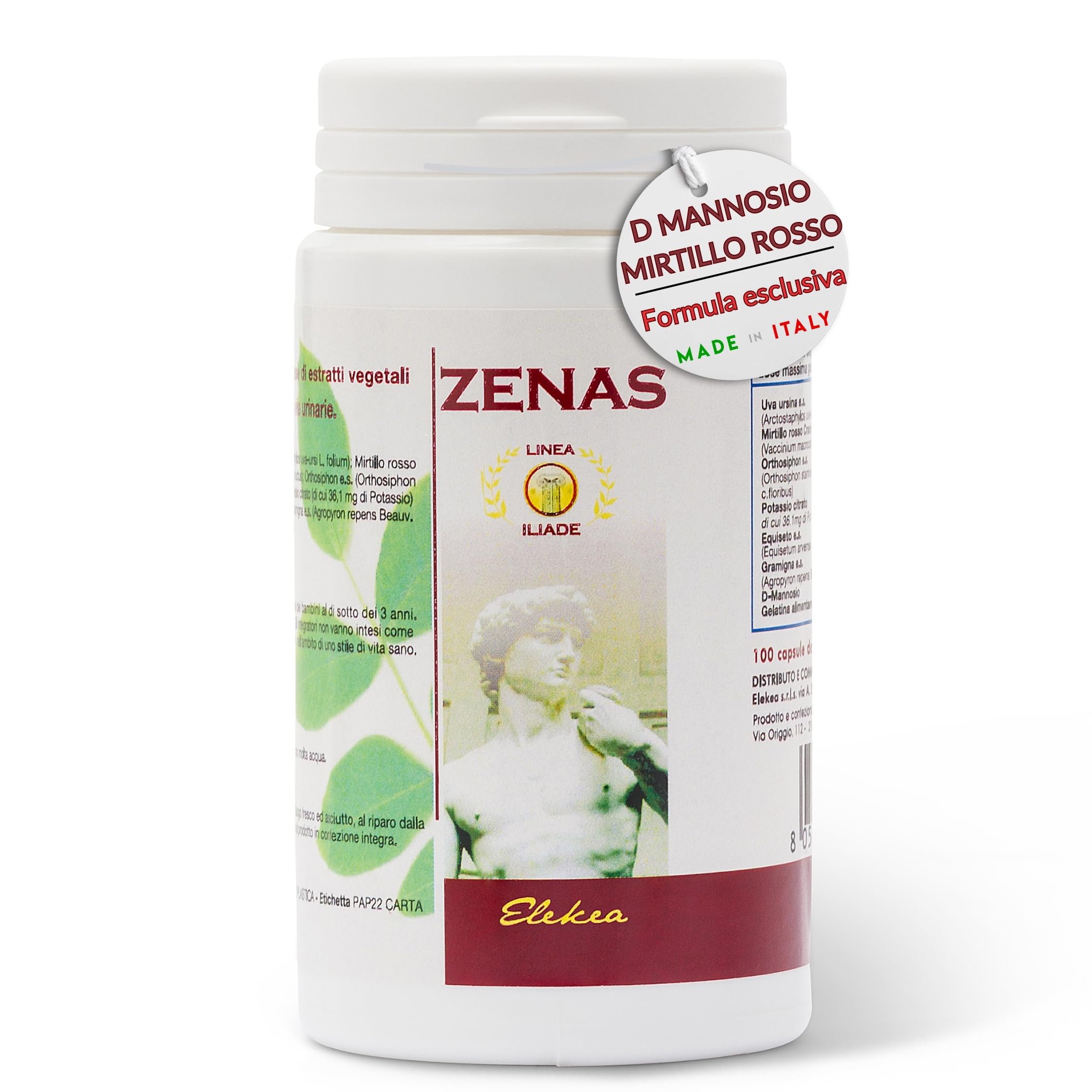 Integratore Cistite Donna con d Mannosio Uva Ursina Mirtillo Rosso e Ortosiphon, azione Naturale Antibatterica e Depurativa - 100 Capsule Vegetali