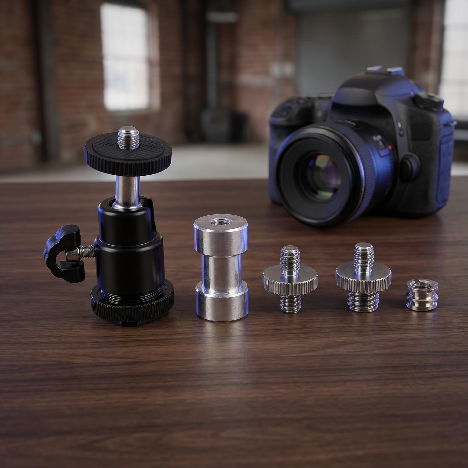 Camera Metal Screw Mount Set 1/4-1/4 1/4-3/8 Double Ended Threaded Camera Screw Adapter with Nuts Alloy Construction Enhanced Stability Minimizing Vibration for Photography