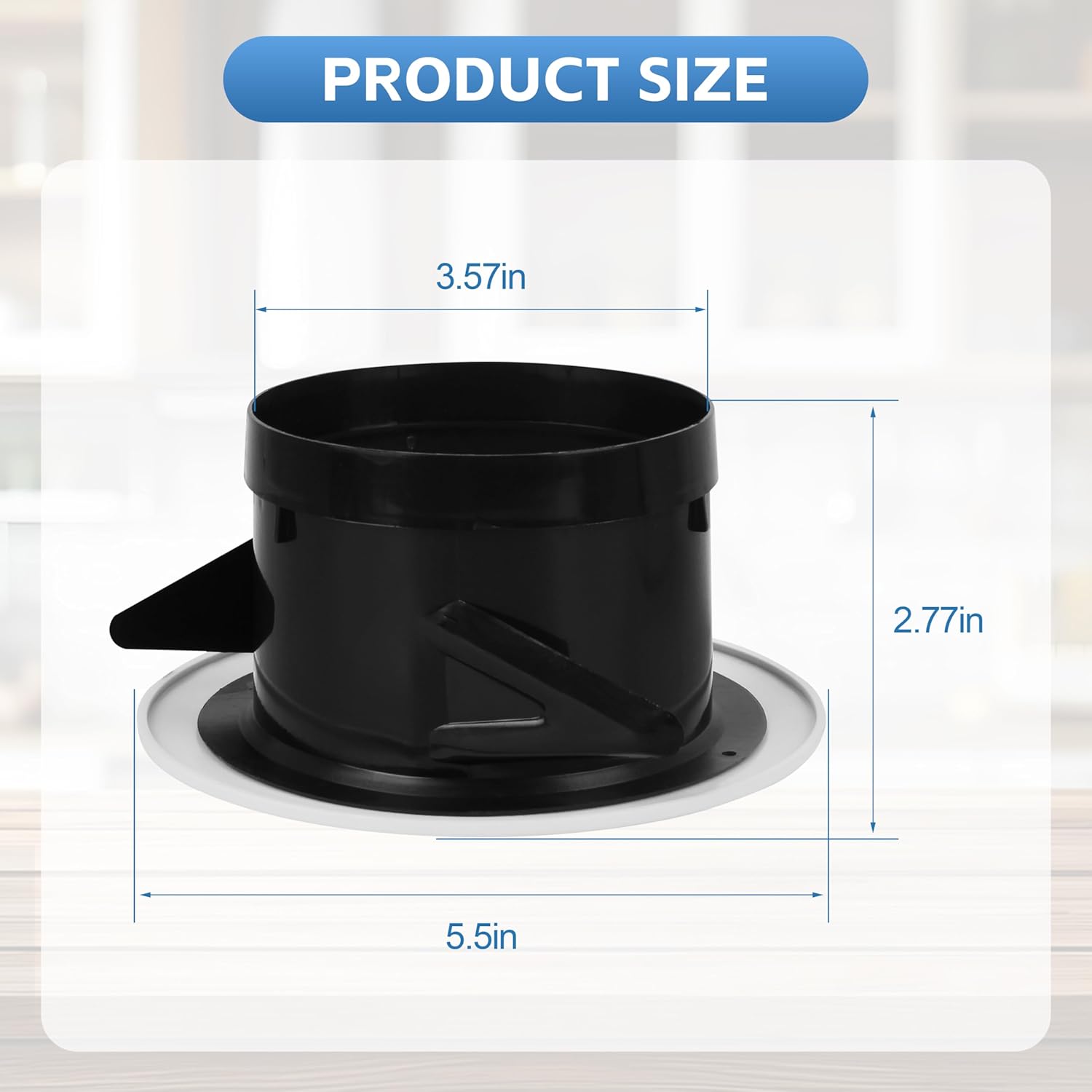 round air vent cover, 6 inch adjustable, abs ceiling vent, whiteround air vent cover, 6 inch adjustable for living room, attic, bathroom, kitchen, ventilation use, white 1pack (4 inch ramp 1pack)