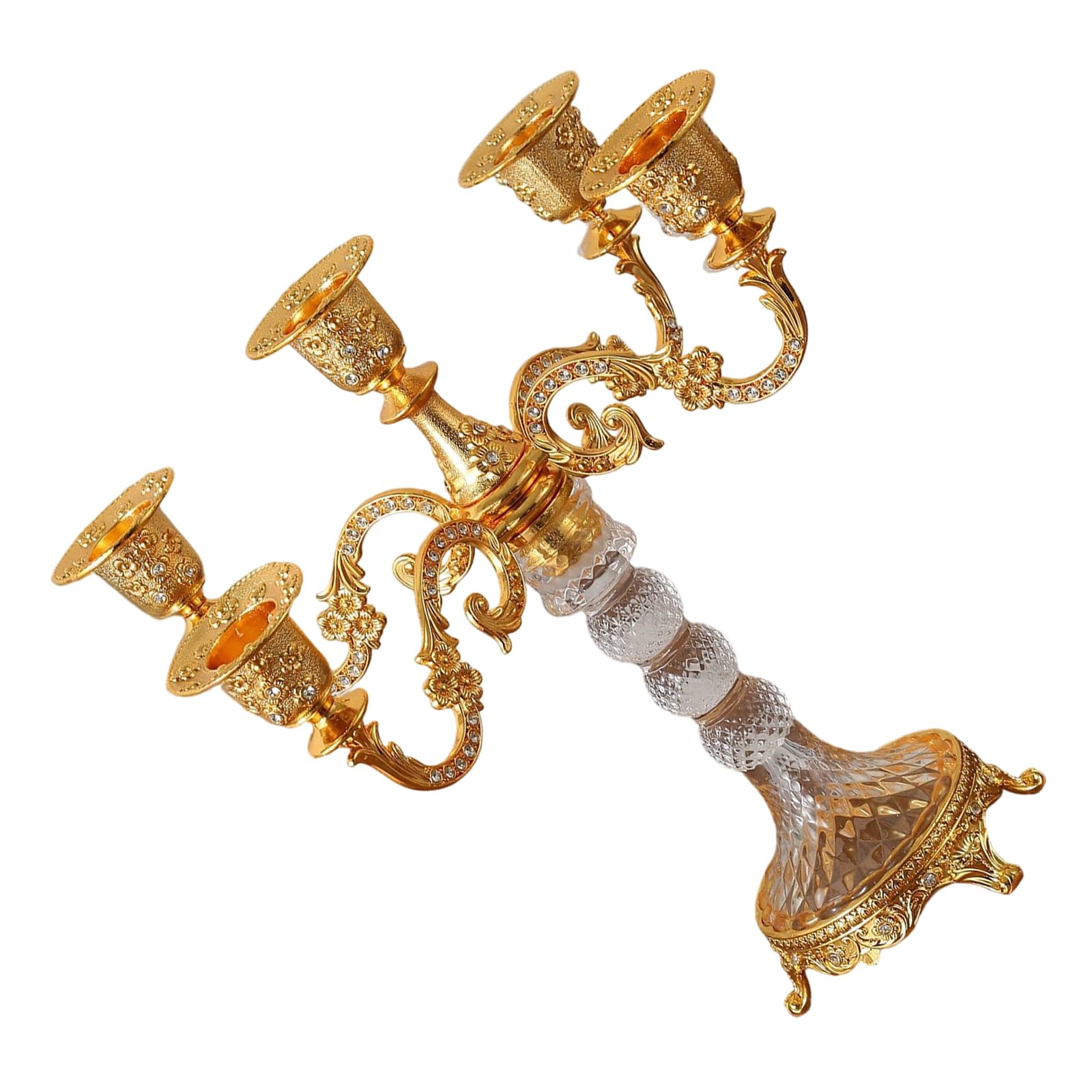 JSGHGDF 3 Arm Candelabra Stand with Taper Holders for Table Centerpieces Cast Iron Metal Candelabra Candlestick Holders