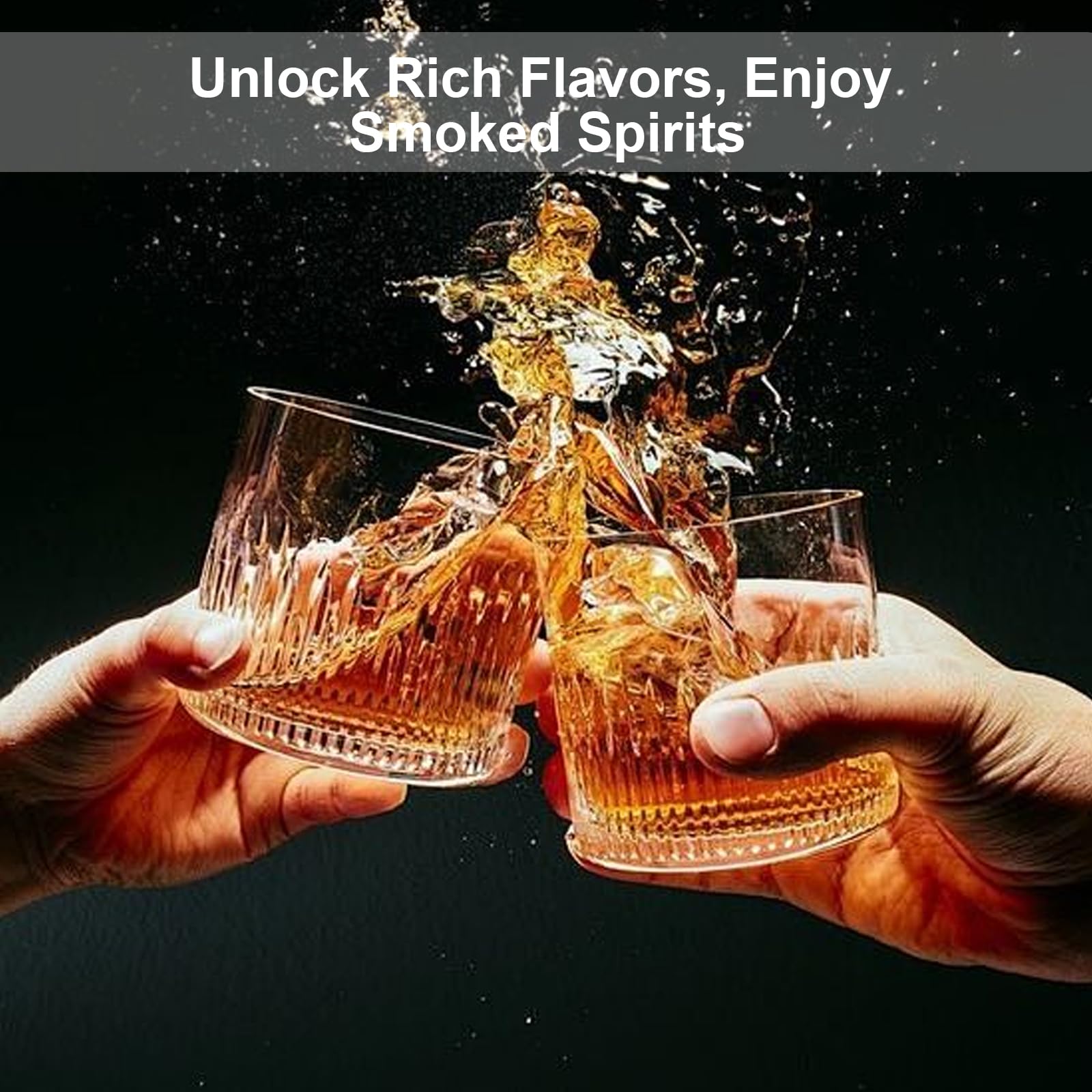 Affumicatore per Whisky UFO, Kit Affumicatore Cocktail con 4 Legni (Noce, Ciliegio, Quercia, Mela), per Whisky, Bourbon, Cocktail, Regalo per Uomo, Padre, Appassionati