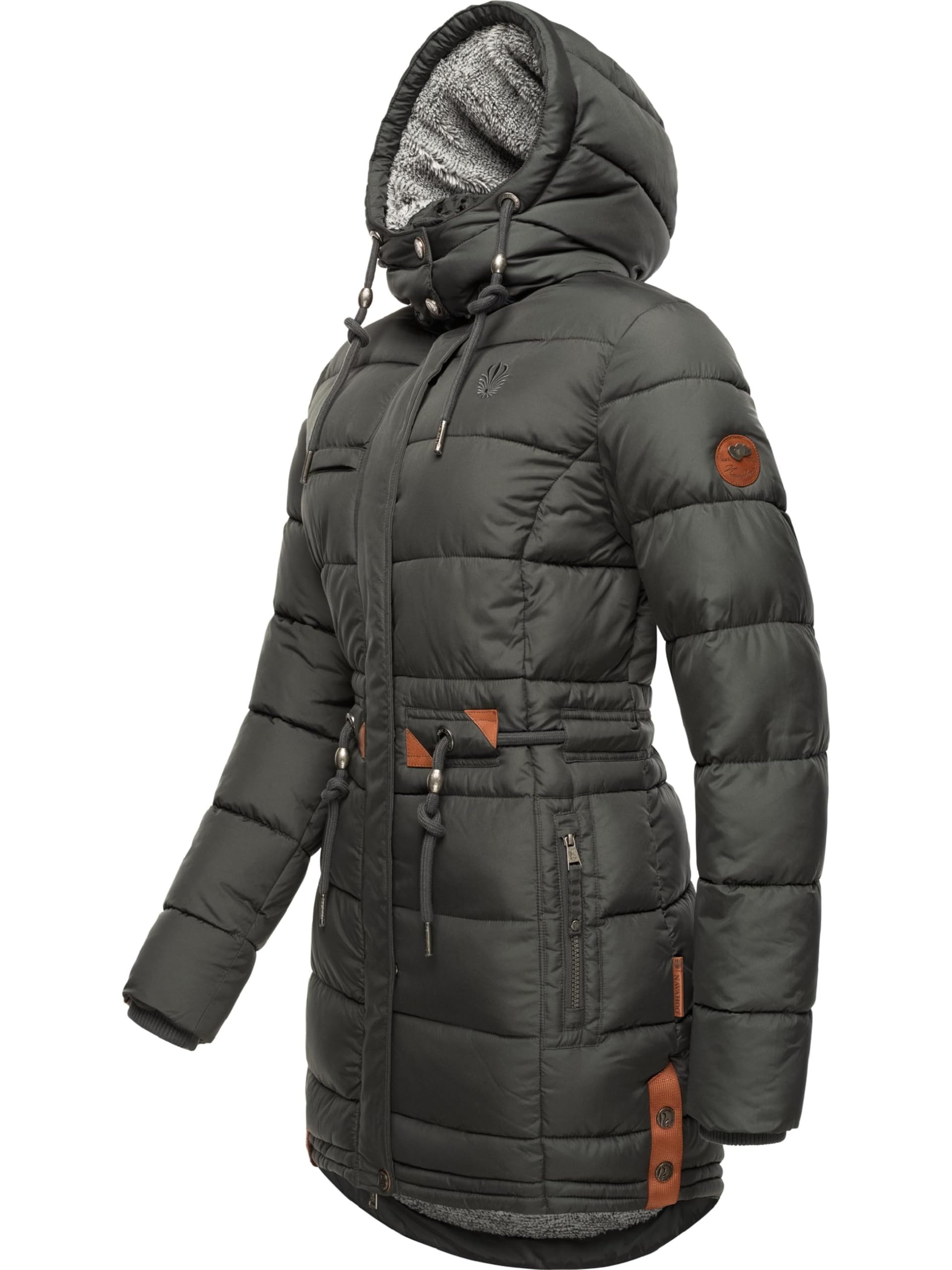 Navahoo Damen Wintermantel Steppmantel Winterjacke Kurzmantel warm gefüttert abnehmbare Kapuze Daliee XS-XXL