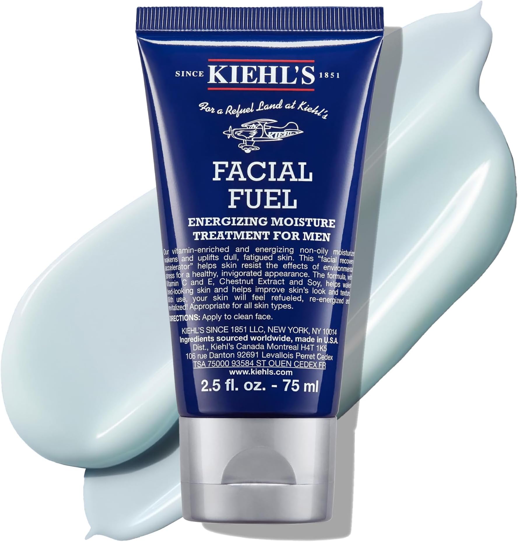 Facial Fuel Moisturiser for Men, Energising Daily Men's Face Cream with Caffeine, Vitamins and Chestnut Extract that Contain Antioxidants to Help Reduce Dullness, (Full Size or Bundle)