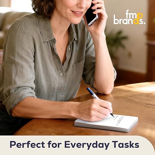 Miniatura 7 de FMP Brands Paquete de 5 blocs de notas de 4 x 6, 100 hojas por bloc de notas, bloc de notas en blanco, bloc de notas blanco para servidor, bloc de