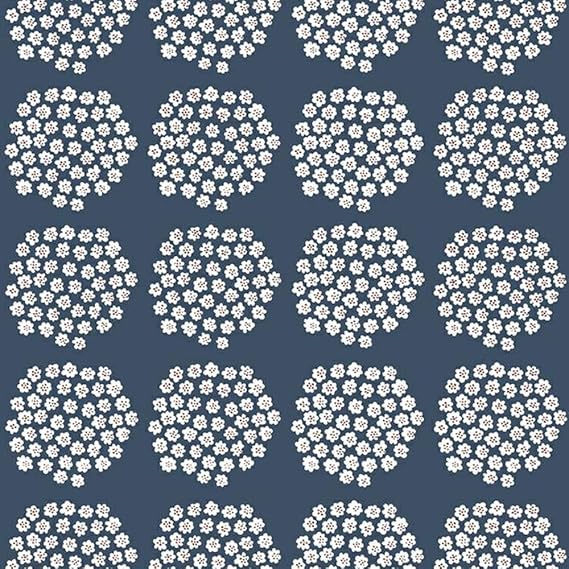 壁紙 クロス 輸入壁紙 不織布 Marimekko マリメッコ Puketti プケッティ インディゴ 1ロール はがせる壁紙 花柄 壁紙単品 Z3k 壁紙 Amazon