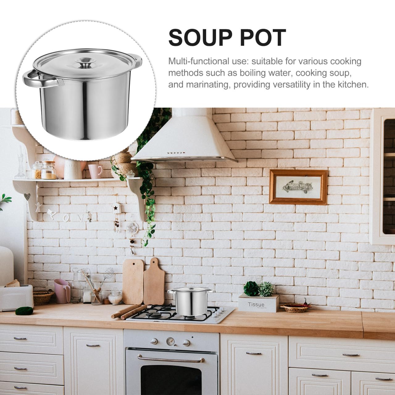 ULTECHNOVO Casserole en acier inoxydable épaissie pour tous les jours - Ustensiles de cuisine ménagers