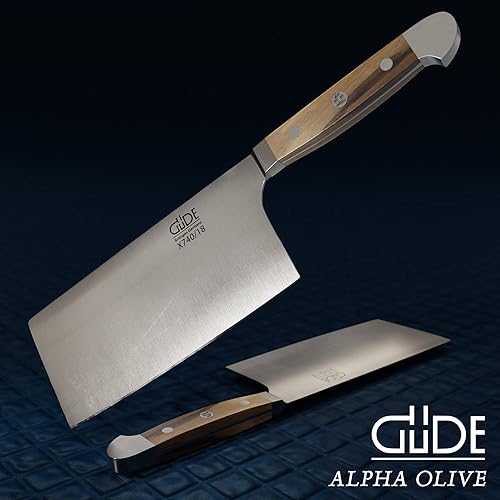Miniatura 6 de Güde Alpha Olive Series Cuchilla forjadaafilada a mano, 7 pulgadas y 10 onzas, acero endurecido en hielo, fabricado en Solingen, Alemania desde 1910