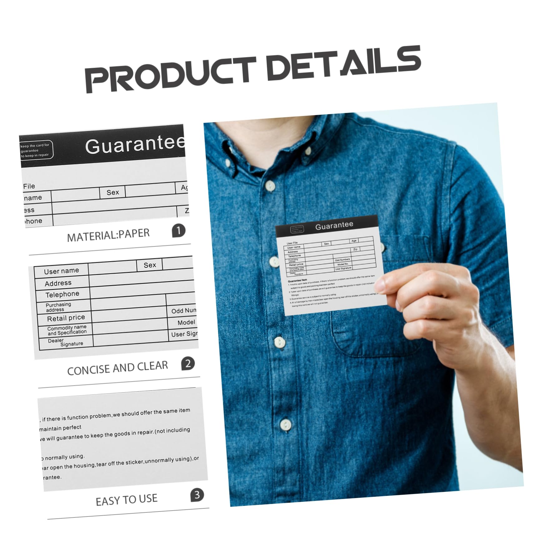 PRETYZOOM Tarjetas De Inglés Para Electrodomésticos Y Soporte Postventa Práctica Para Usuarios Internacionales 200 Piezas X 4