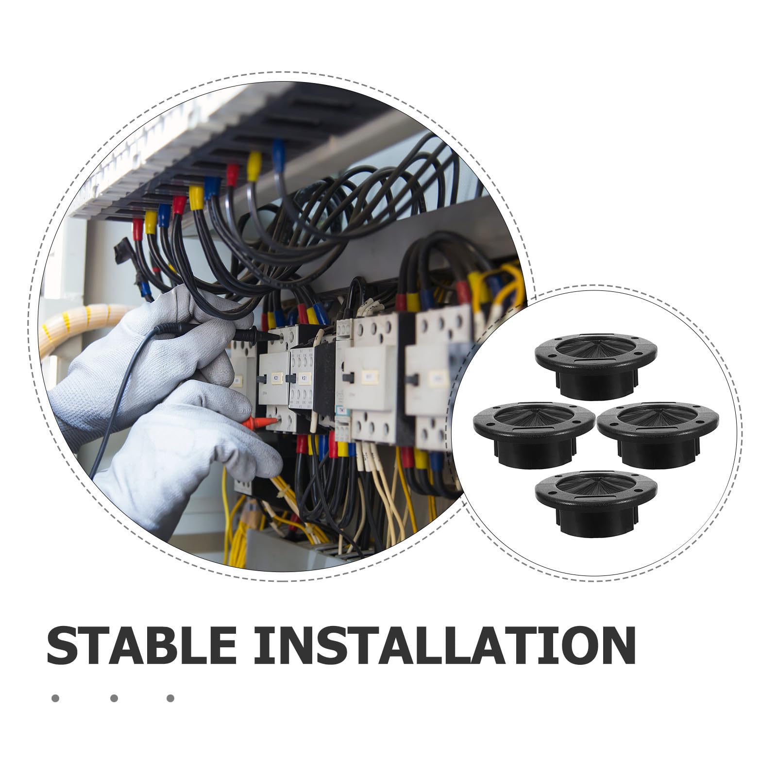Ipetboom 4 pasacables para suelo elevado - Sello ignífugo - Pasacables antiestático para centros de datos/racks de servidores de 5,7 pulgadas