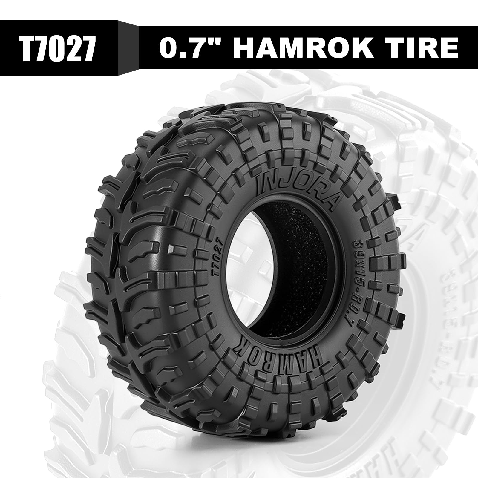 INJORA Neumáticos Hamrok de 39 x 15 mm para 1/30 Axial SCX30 (T7027) - 4