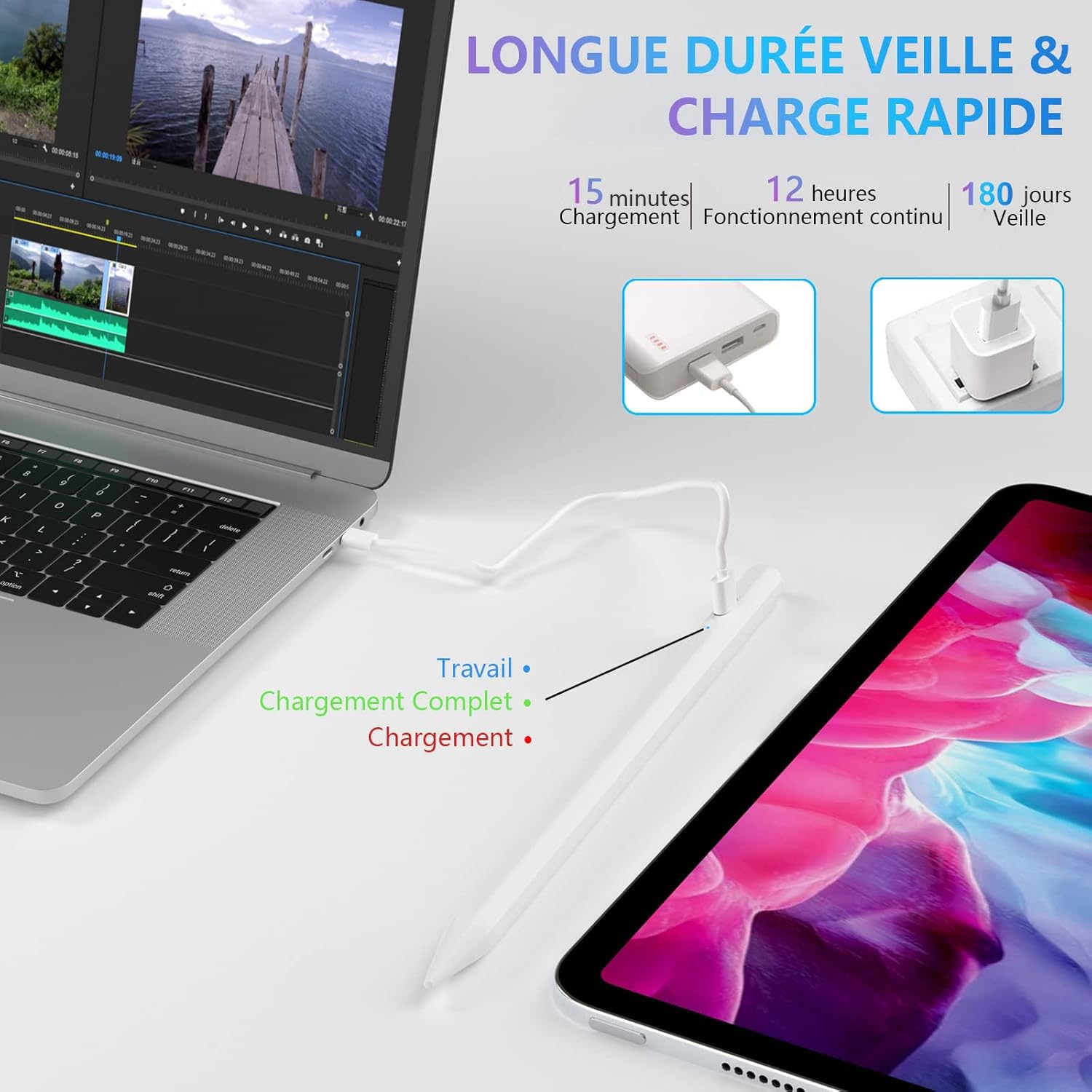 Stylet iPad 10&11e Génération, Stylo Tactile Haute Précision pour iPad 2018-2026, Rejet Paume