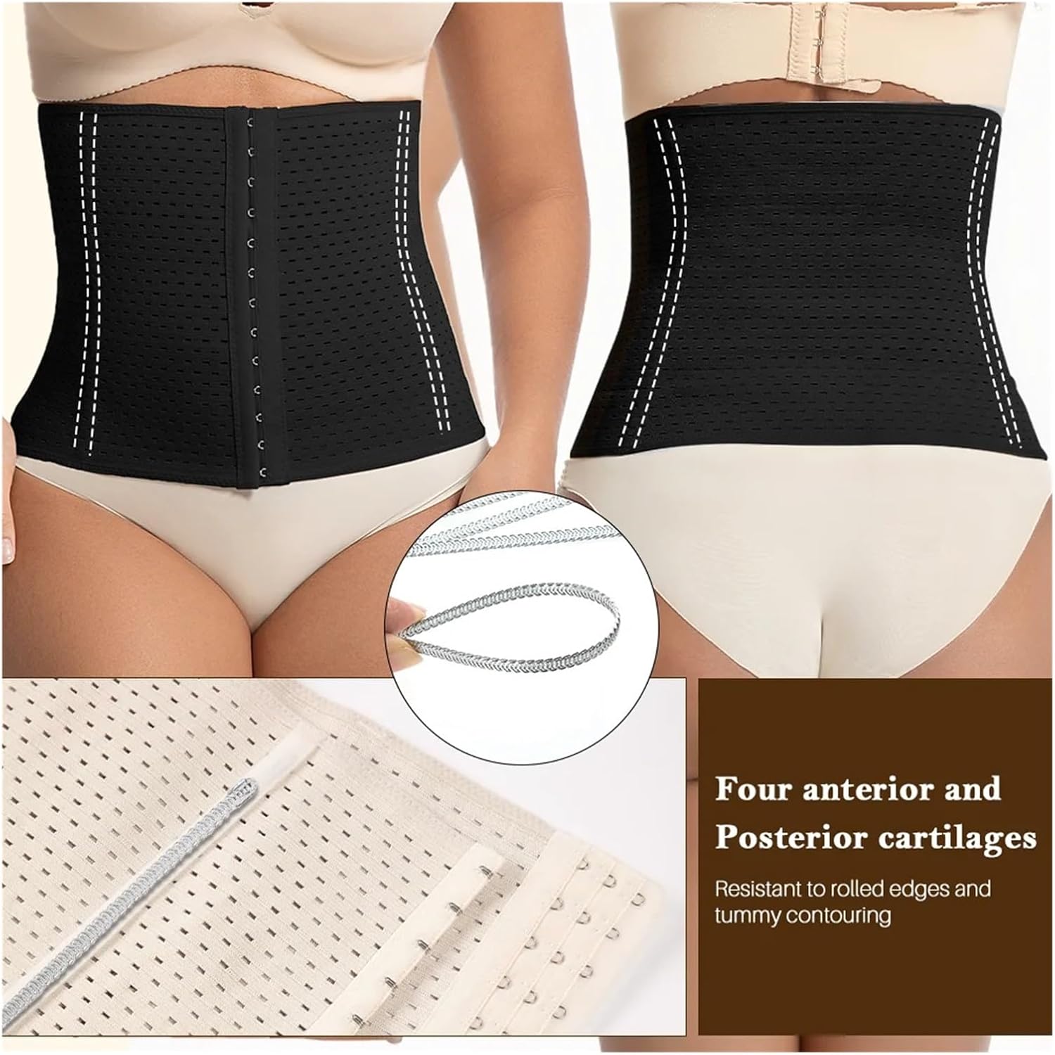 Women Body Shapewear Tummy Slimming Black Belly Band Shaping Shaper Corset Flat Postpartum