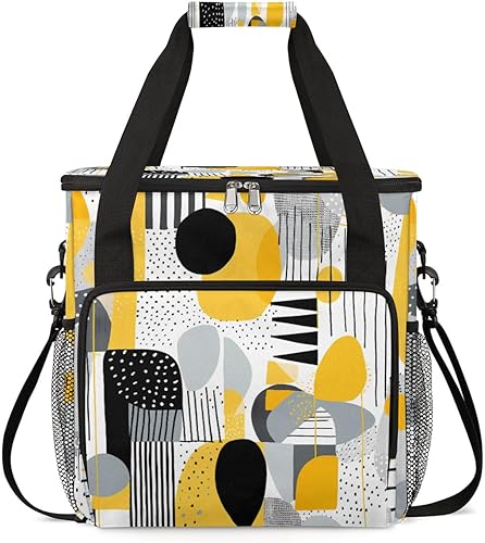 Divertida cafetera con temática geométrica, bolsa de transporte de viaje, bolsa de almacenamiento compatible con Keurig K-Mini o K-Mini Plus