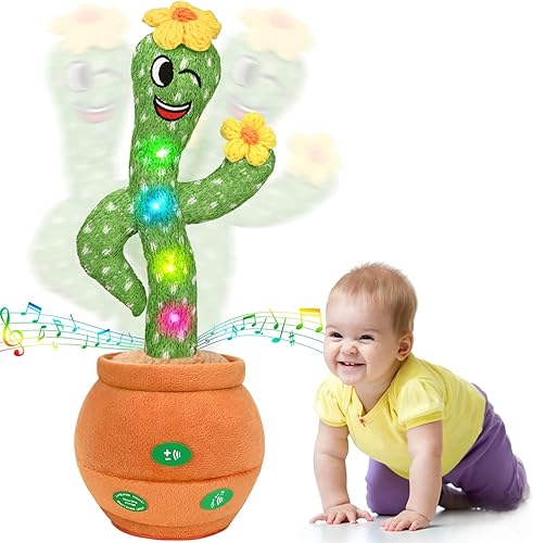 Juguetes para bebés, juguete de cactus que habla cantando para niños pequeños de 3 a 6 años, imitando y repite lo que dices, cactus de felpa con