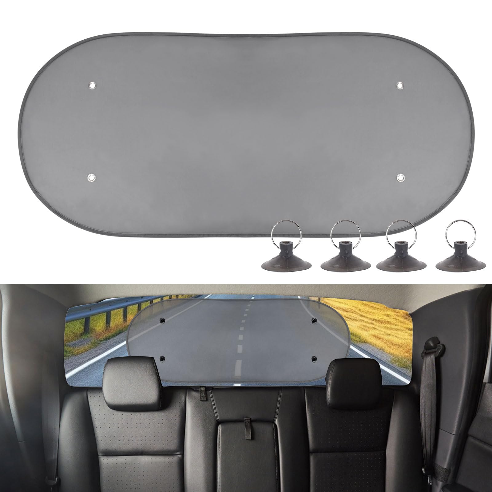 Parasole Per Lunotto Posteriore Auto - Pieghevole Con Ventose, 100x50 Cm