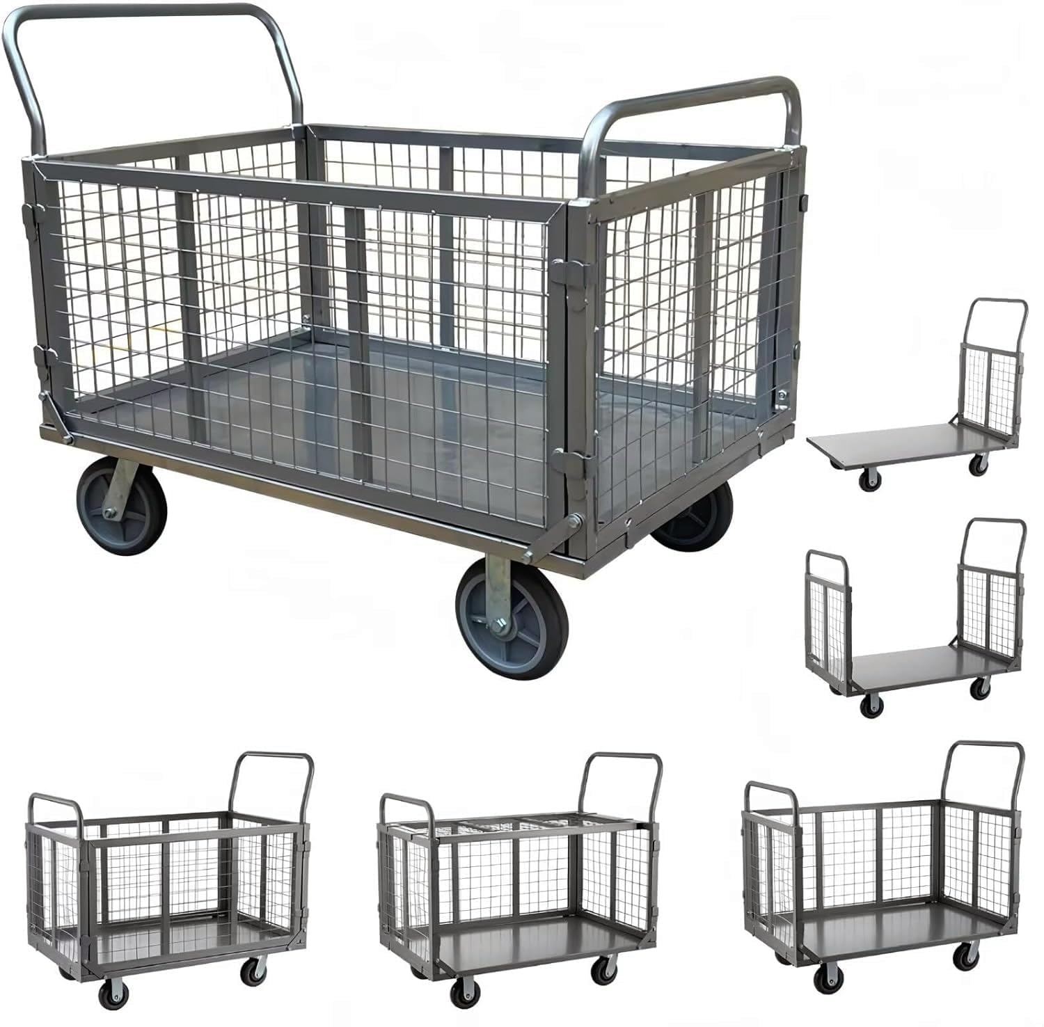 Amazon.co.jp: TUIYIDUO カゴ台車 大型 メッシュ 3IN1 手押し