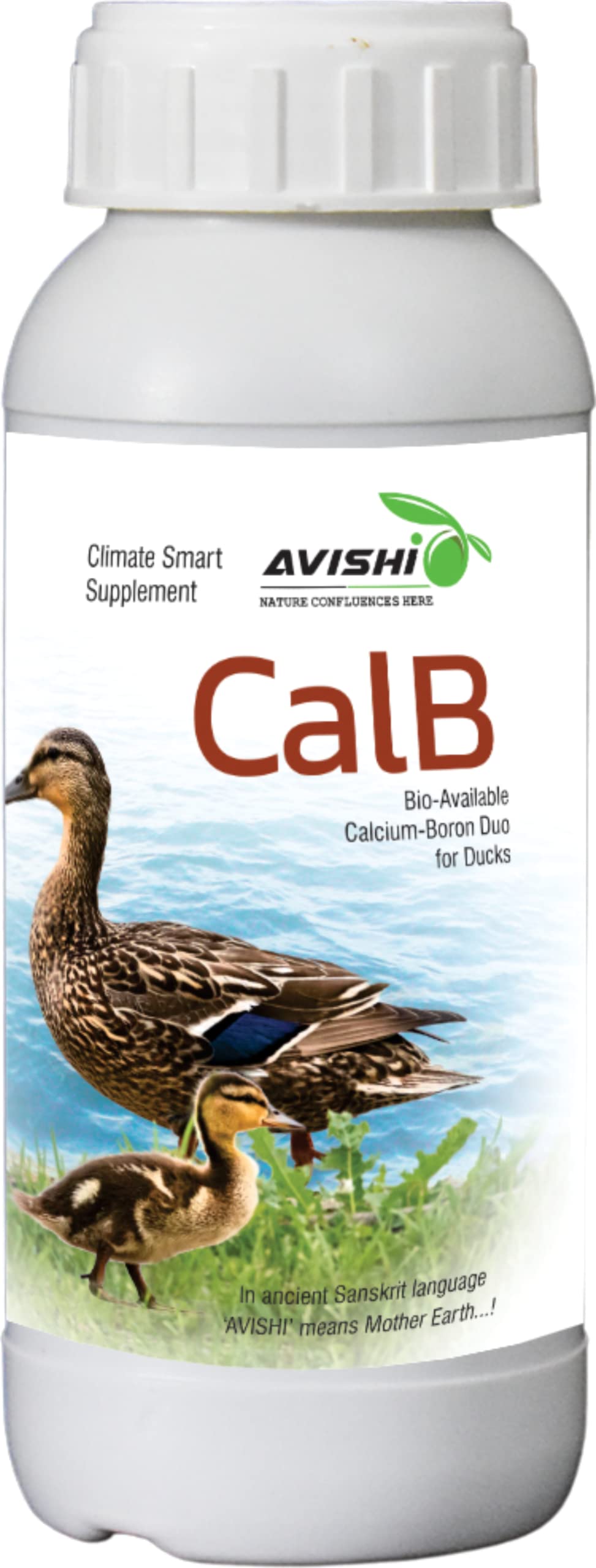 Avishi CalB Calcium-Boron (500 ML) Active Calcium for Ducks, Organic Feed Supplement for Strong Bones, Fast Wound Healing and Embryonic Development
