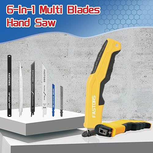 Miniatura 4 de FASTORS Sierra de mano, sierra para paneles de yeso con mango de agarre suave, sierra para cortar paneles de yeso, chapa, madera, plástico, metal,