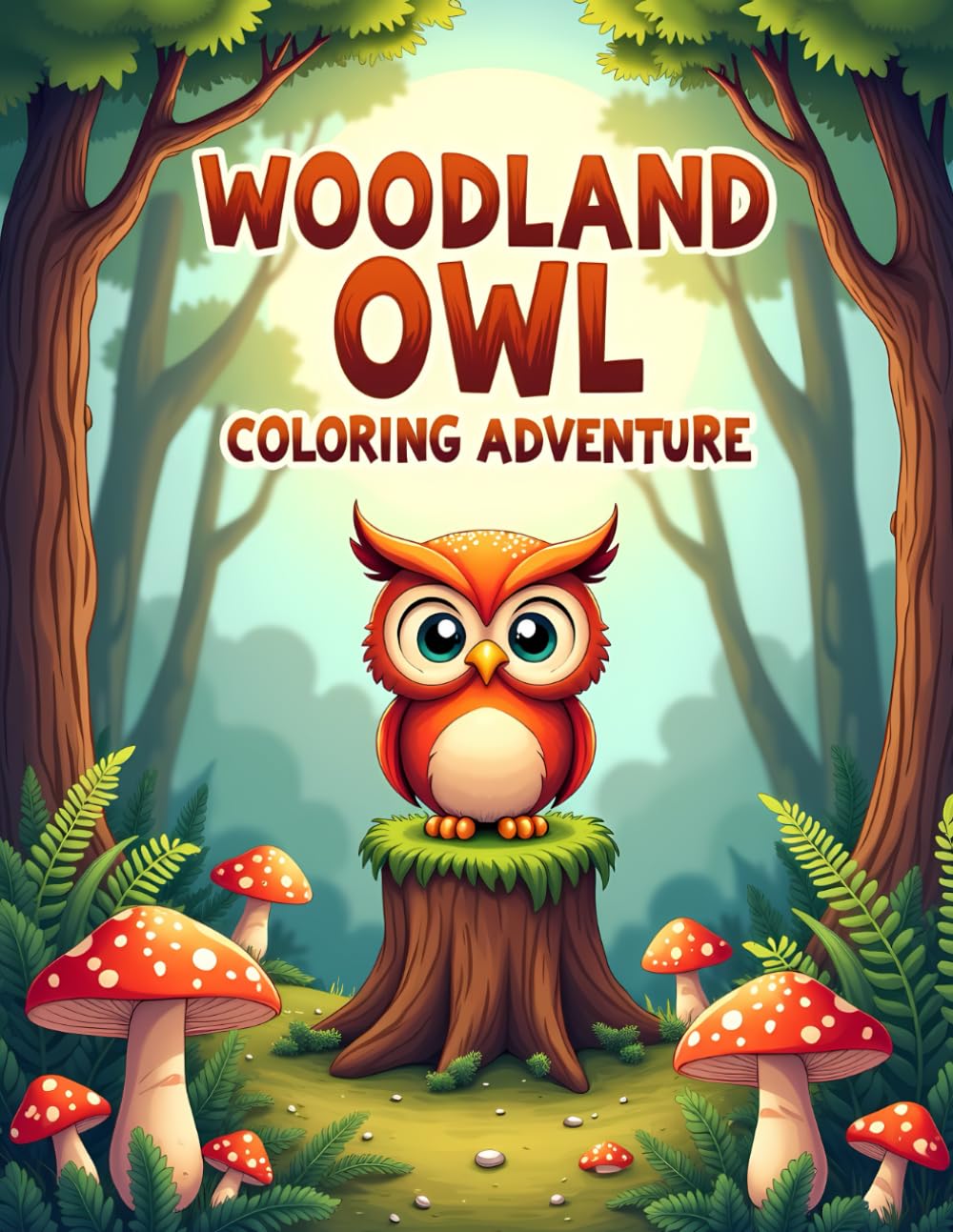 WOODLAND OWL COLORING ADVENTURE: A Forest-Themed Owl Coloring Book for Kids Ages 4–8