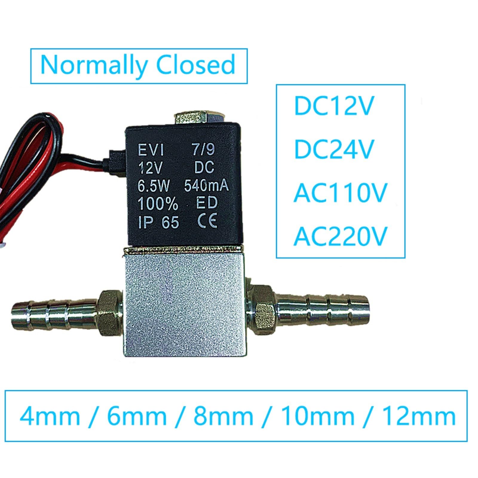 Kompressorventil, normalerweise geschlossen, pneumatische Aluminium-Magnetventile, DC 12 V, 24, AC 110, 220, Spannung 2 Wege, 1 Stück(6mm,AC 220V)
